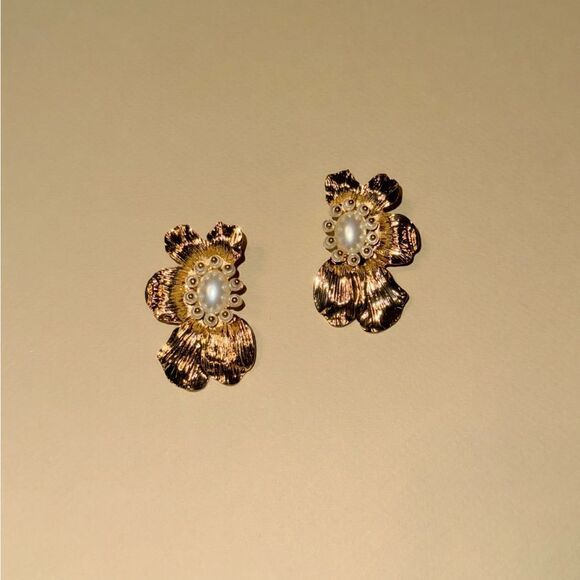 Vintage flower earrings N963 - Picture 4 of 7